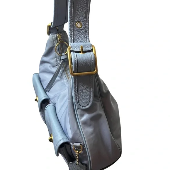 Coach EUC Bluebell Nylon & Leather Cargo Hobo Bag - Picture 4 of 13